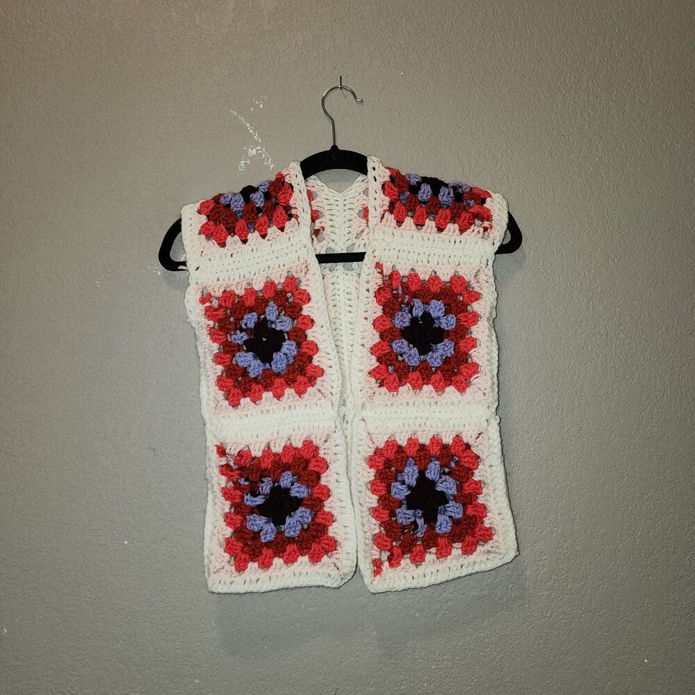 Homemade Crochet Sleeveless Granny Square Sweater | small